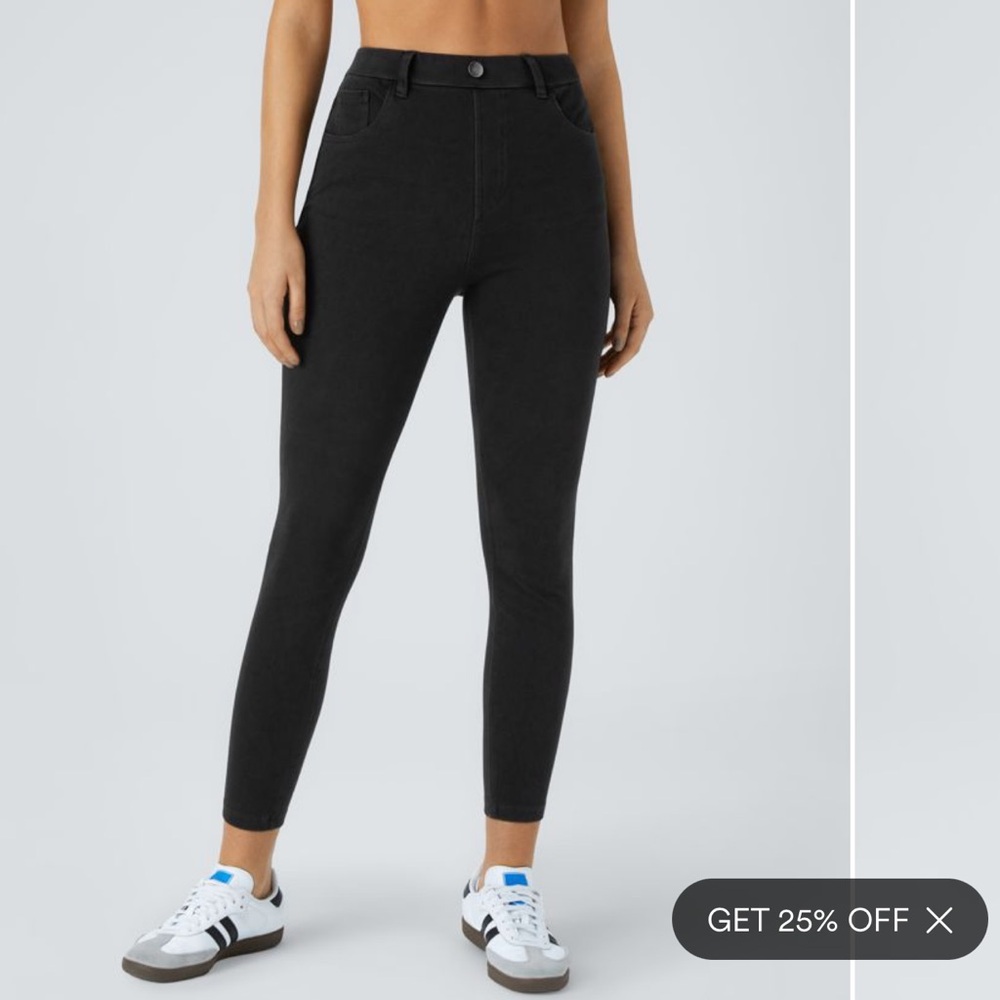 Women's Black High-Waisted Jeggings Hulara